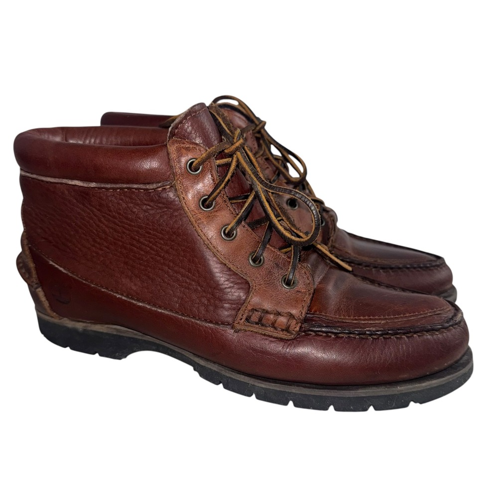 Vintage Timberland Gore-Tex Waterproof Leather Moc Toe Boots Brown Womens 9.5 M
